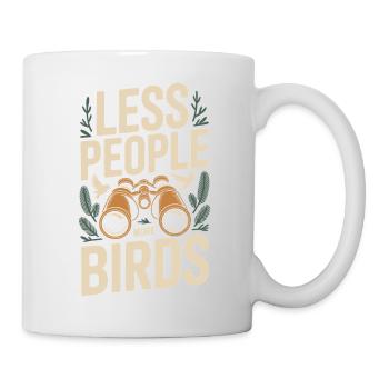 Moins de monde, plus d’oiseaux – observation des oiseaux - Mug blanc - blanc - Droite