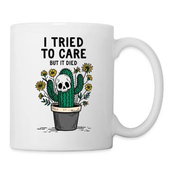 Kaktus mit Schädel Pflegefail Spruch - Tasse - Weiß - Rechts