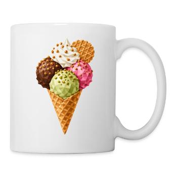 Geometrisches Eis | Low Poly Eistüte - Mug - white - Right