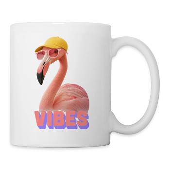 Cool "VIBES" Flamingo - Tasse - Weiß - Rechts