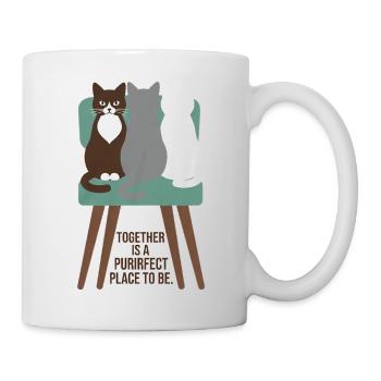 Drei Katzen auf dem purrfekten Tisch - Tasse - Weiß - Rechts
