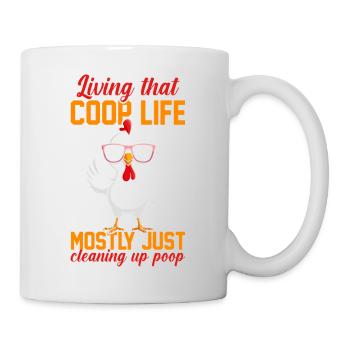 Élevage de coqs, volaille, poulet - Mug blanc - blanc - Droite
