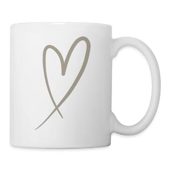 Cœur de Greige Une Ligne | Conception minimale - Mug blanc - blanc - Droite