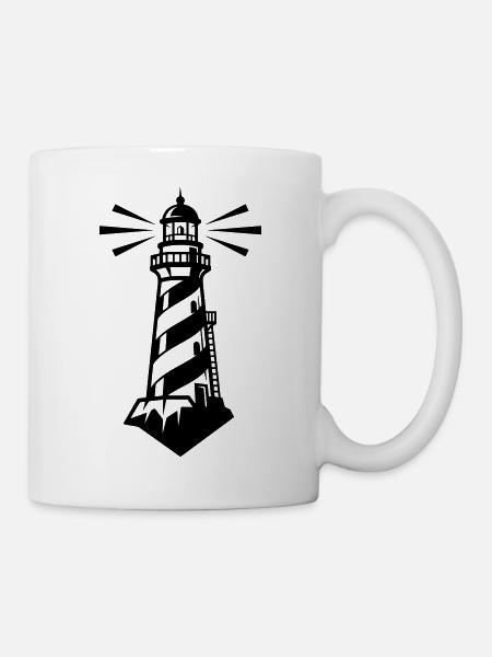 Leuchtturm Küste Symbol - Tasse - Weiß