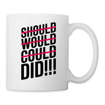 Devrait, voudrait, aurait pu, avait fait motivation - Mug blanc - blanc - Droite