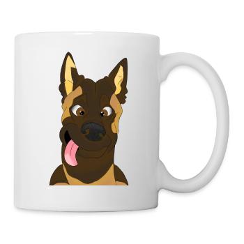 Cartoon-Hund Happy Face - Tasse - Weiß - Rechts