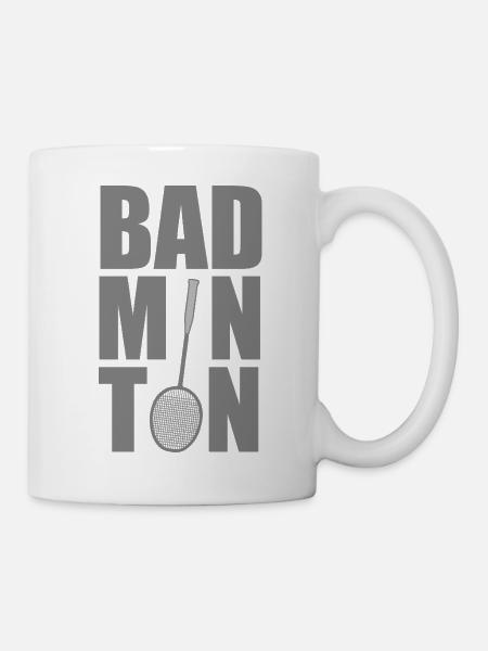 Badminton Typografie Design - Tasse - Weiß
