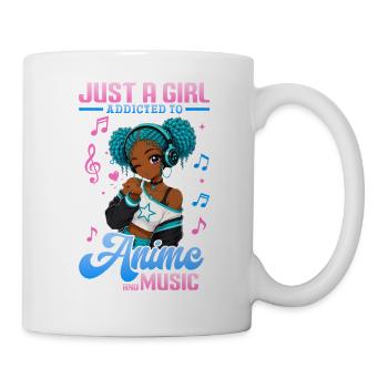 Anime and Music Chibi Black Girl - Mug - white - Right