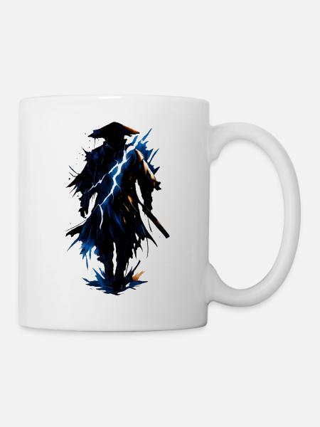 Blitzdrache Neon Schatten - Tasse - Weiß