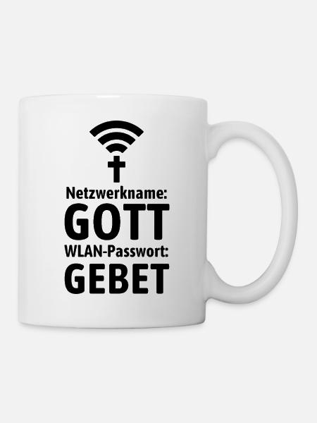 Verbinde dich mit Gott - Gebet WLAN - Tasse - Weiß