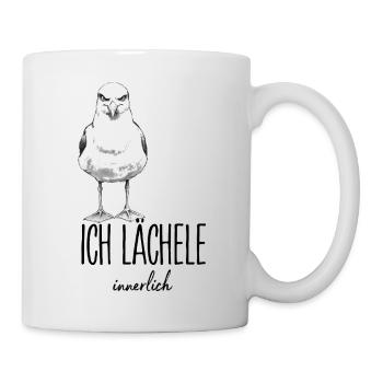 Ich Lächele Innerlich Krähe Rabe Sarkasmus Humor - Tasse - Weiß - Rechts