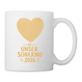 Unser Schulkind 2026 Fingerabdruck Herz - Tasse - Weiß - Rechts