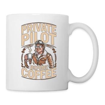 Private Pilot Before Flight Attendant Coffee Lover - Mug - white - Right