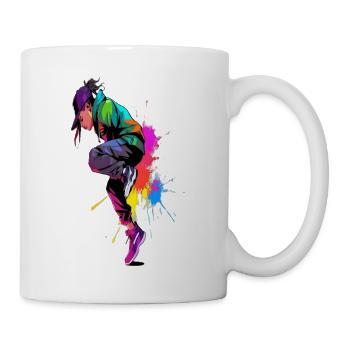 Street Dancer Colorful Paint Splash Hip Hop Art - Tasse - Weiß - Rechts
