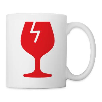 Fragile Glass Solid Icon Handle With Care Shipping - Mug - white - Right