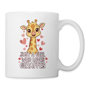 Mädchen liebt Giraffen Herzen - Tasse - Weiß - Rechts