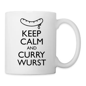 Keep calm and Curry Wurst - Tasse - Weiß - Rechts