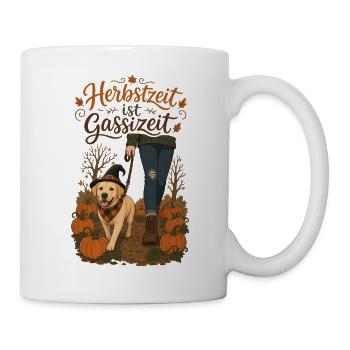 Kürbisfeld-Spaziergang - Tasse - Weiß - Rechts