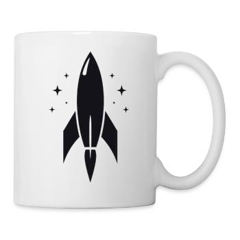 Rakete Weltraum Sterne Design - Tasse - Weiß - Rechts