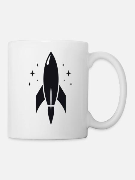 Rocket Space Stars Design - Mug - white