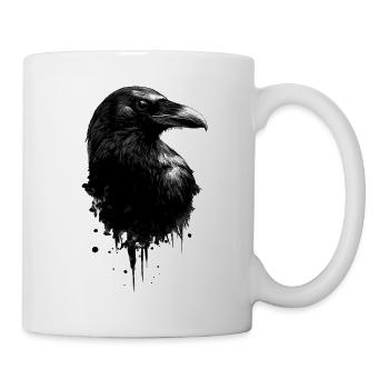 Rabe - Tasse - Weiß - Rechts