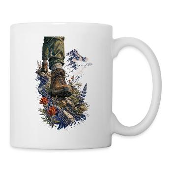 Abenteuerstiefel und Wildblumen - Tasse - Weiß - Rechts