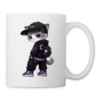 Urban Cat Purple - Tasse - Weiß - Rechts