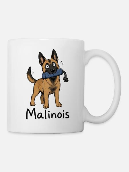 Malinois Hund Welpe - Tasse - Weiß