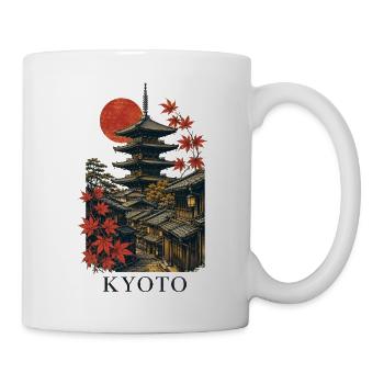 Kyoto Japan Pagoda Street Art - Tasse - Weiß - Rechts