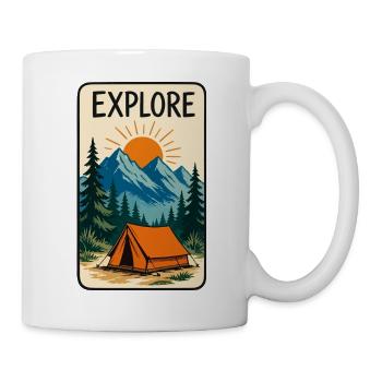 Explore Mountain Camping Sunset - Mug - white - Right
