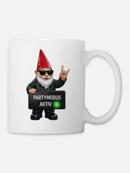 Gnom mit Partymodus Aktiv - Tasse - Weiß