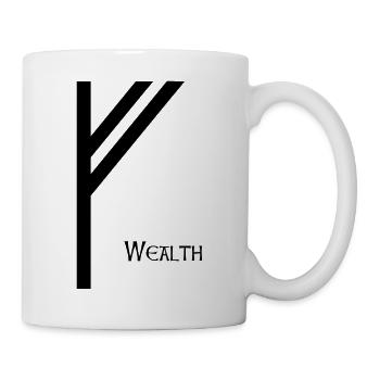 Rune Fehu avec Sens Noir – Futhark viking - Mug blanc - blanc - Droite