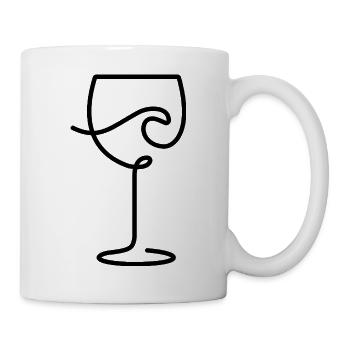 Wine glass for wine lovers and time-out - Mug - white - Right