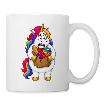 Catastrophe du sac d’épicerie de licorne maladroit - Mug blanc - blanc - Droite