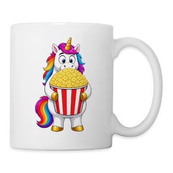 Einhorn-Filmabend-Popcorn - Tasse - Weiß - Rechts
