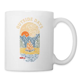 Journées en plein air Feu de camp au bord du lac - Mug blanc - blanc - Droite