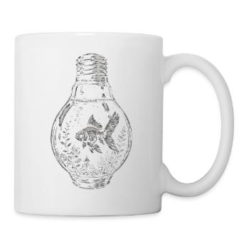 Glühbirnen-Goldfisch-Terrarium - Tasse - Weiß - Rechts