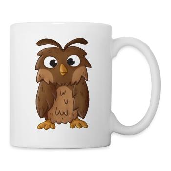 Kuschelige Wald-Eule Illustration - Tasse - Weiß - Rechts