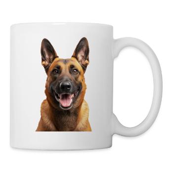 Glücklicher Malinois-Hund - Tasse - Weiß - Rechts