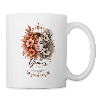 Zwillinge Tierkreis Terrakotta Botanische Astrologie - Tasse - Weiß - Rechts