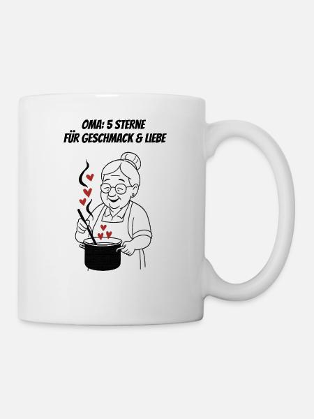 Großmutter kocht Herzensfreude - Tasse - Weiß