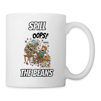 Spill the Beans – Lustige, wörtliche Idiom-Zeichentrickserie - Tasse - Weiß - Rechts