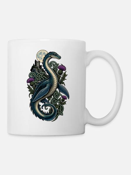 Keltischer Monddrachenserpent - Tasse - Weiß