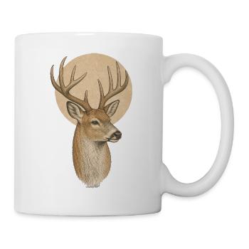 Rehbock Geweih - Tasse - Weiß - Rechts