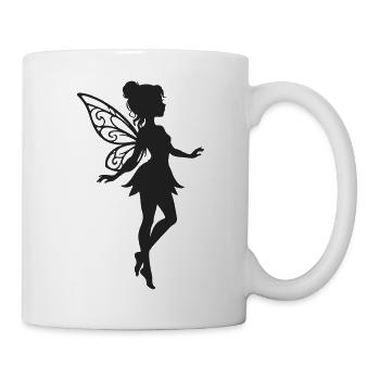Feenflügel Silhouette - Tasse - Weiß - Rechts
