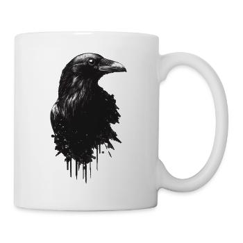 Rabe - Tasse - Weiß - Rechts