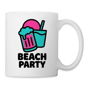 Beach Party Bierkruege Logo - Tasse - Weiß - Rechts