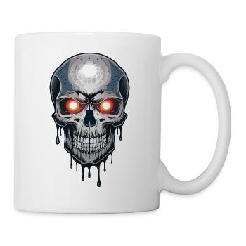 Gothic Okkult Totenkopf Horror Kissen Design - Tasse - Weiß - Rechts
