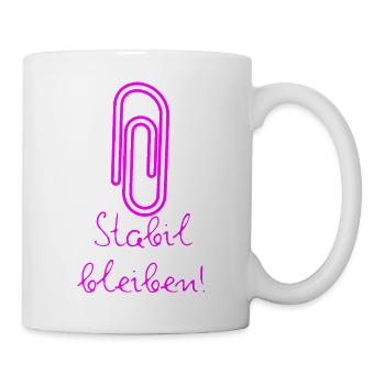 BÜROKLAMMER STABIL BLEIBEN, MARKANTER PROTEST - Tasse - Weiß - Rechts