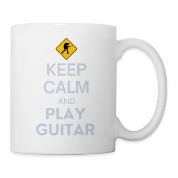Keep Calm Play Guitar – Lustiges Musikergeschenk - Tasse - Weiß - Rechts